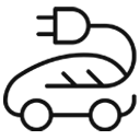 electric car icon with electric plug